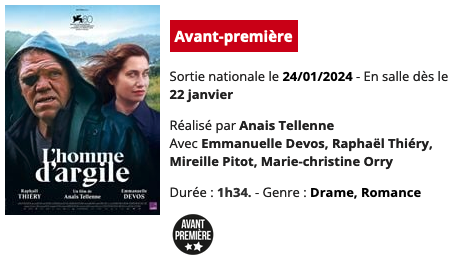 [AVANT-PREMIERE] - "L'Homme d'Argile" (long-métrage)